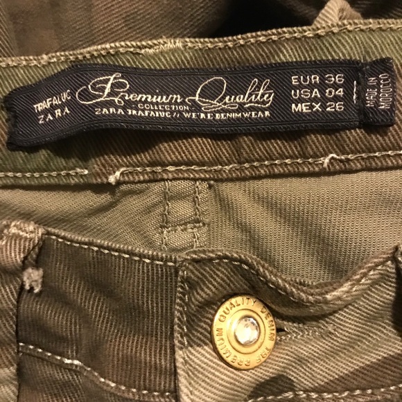 Zara Trafaluc Army Print Jeans - Picture 5 of 7